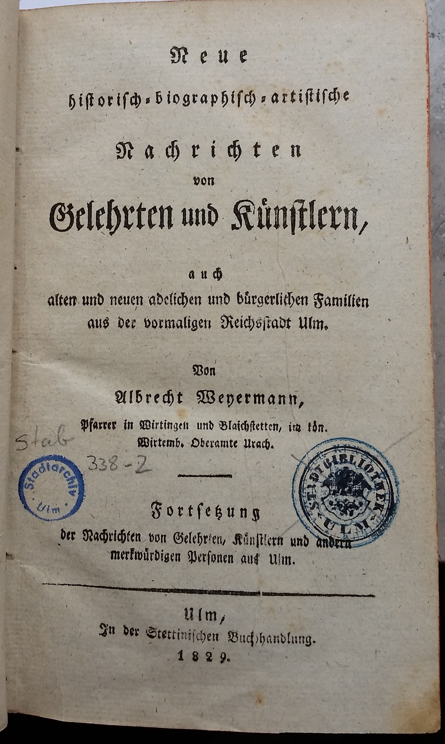 Glockengiesser, Wolfgang Theopilius, Stadtphysikus in Ulm